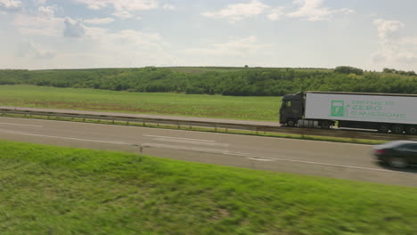 electric truck on highway - sustainable transportation