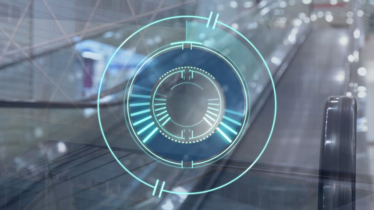 Animation of scan scope over escalator