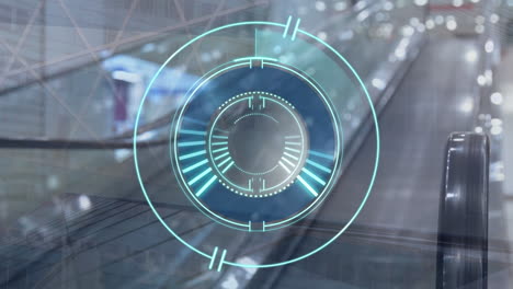 Animation of scan scope over escalator