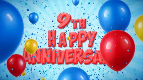 9th anniversary celebration with balloons