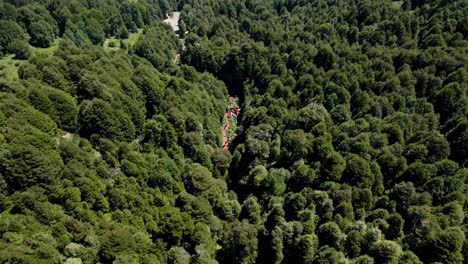 Aerial-close-up-to-the-termas-geometricas-hot-springs-in-chile---drone-shot