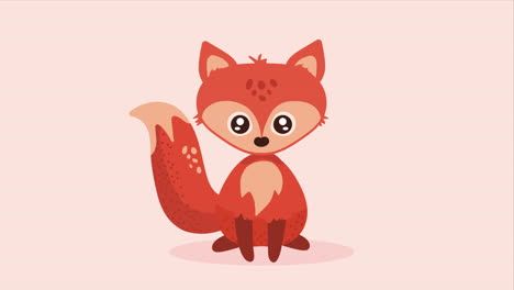 animación de personajes de animales fox lindos