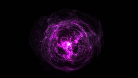 animation of abstract round luminous object. the color of the energy wave is pink.