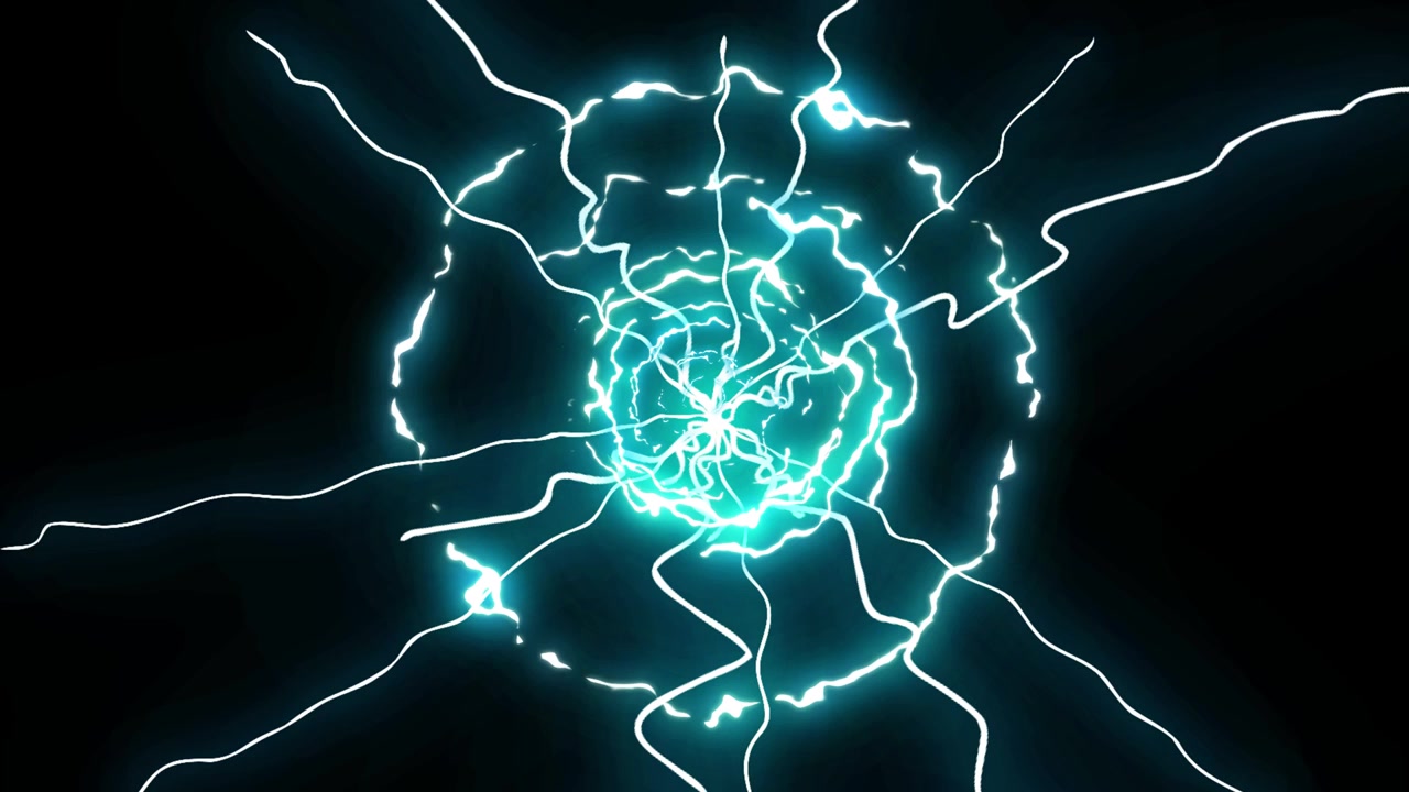 Cartoon Electricity Thunder Spark Circle Element Animation.