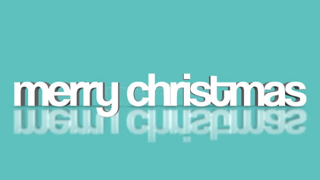 rolling merry christmas text on green gradient