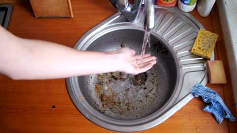 dirty clogged washbasin sink