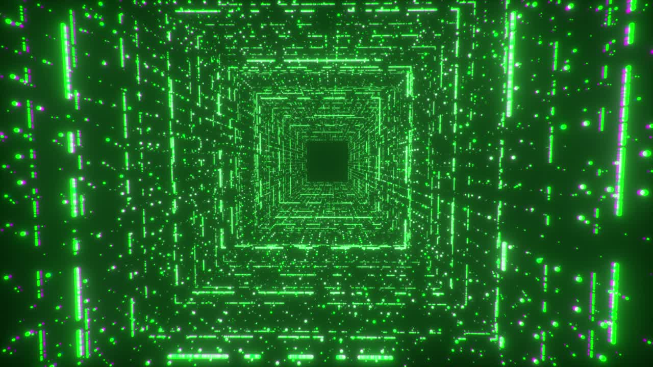 túnel verde brillante y abstracto