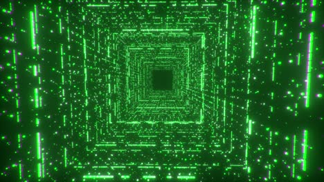 Abstract Glowing Green Tunnel