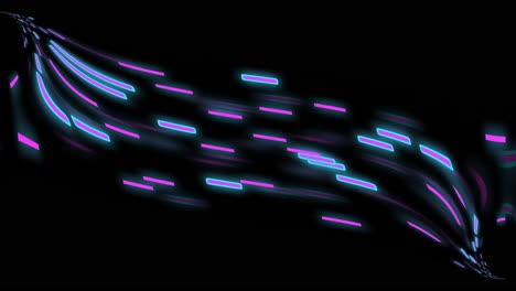 animación de rastros luminosos de transferencia de datos que se mueven sobre un fondo negro