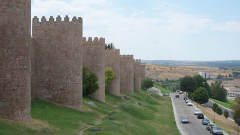 the medieval walls of avila, spain, which enclose the historic old town, are among europe’s most impressive and hold unesco world heritage site status.