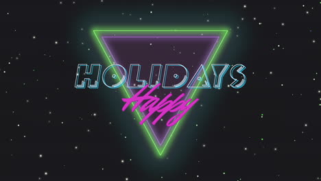 holiday happiness neon sign illuminates starry night sky