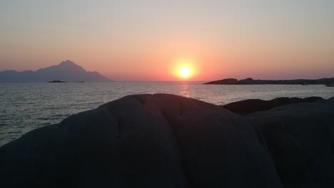 sunrise over the aegean sea in greece - drone aerial footage 1