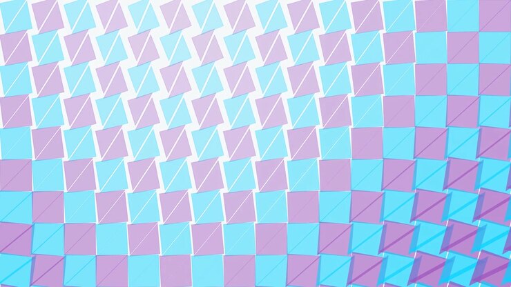 Abstract Motion Background with Rotating Blue and Purple Geometric Squares