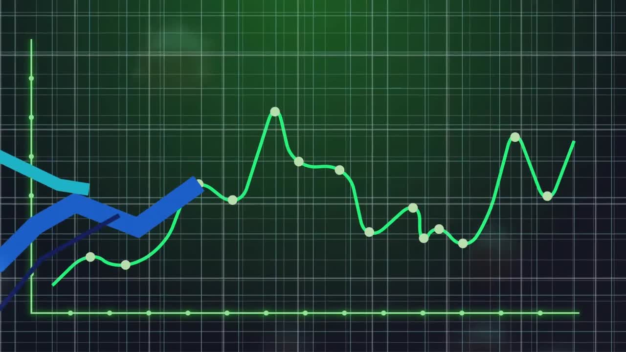 animación del procesamiento de datos financieros sobre células de virus