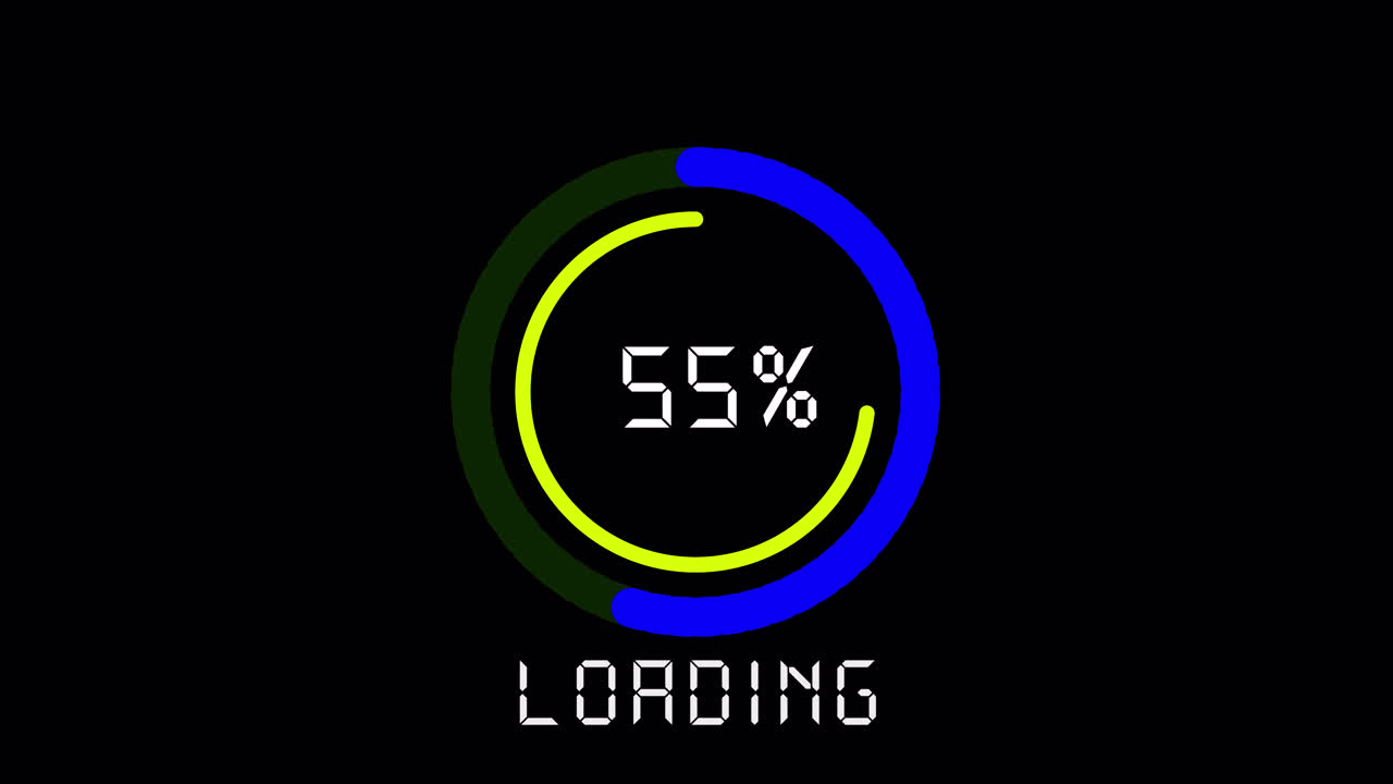 Digital Loading Bar with Percentage Counter Progressing
