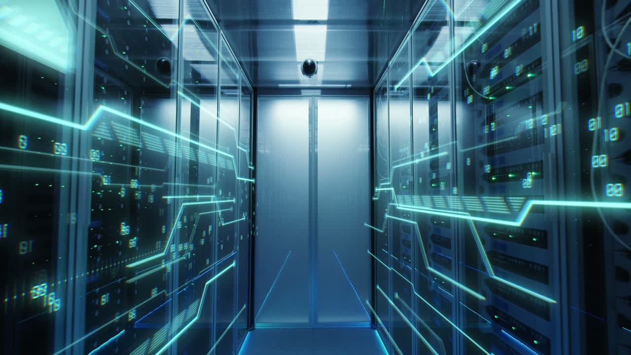 Futuristic Data Center Corridor