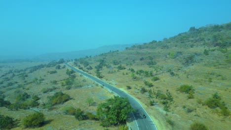 Aerial-view-sctty-Driving-on-Road