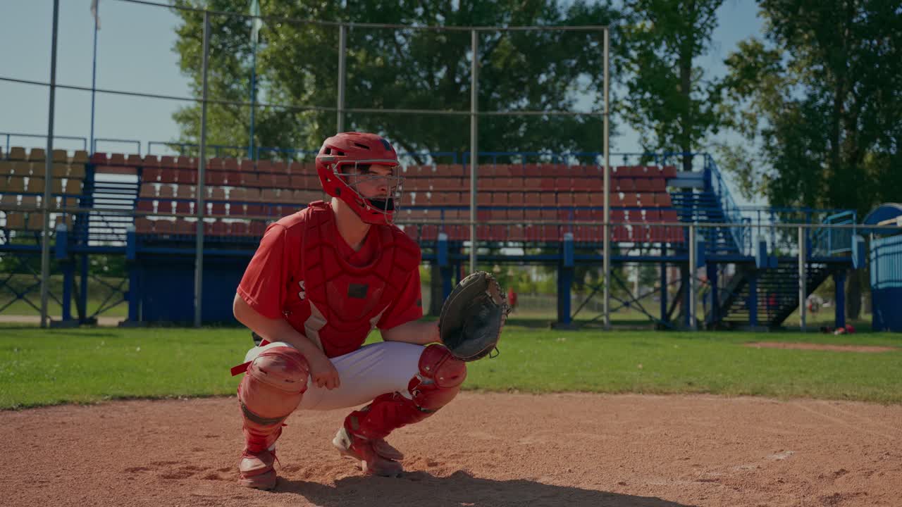 Ricevitore di baseball sul campo