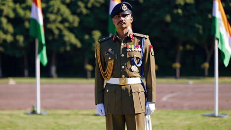 indian soldier in uniform at a ceremony