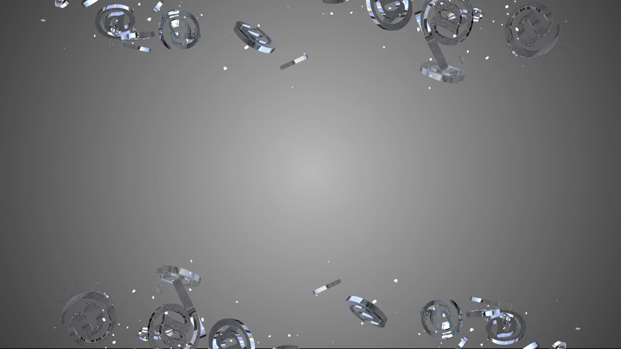 마크 및 이메일 기호의 입자 루프 애니메이션