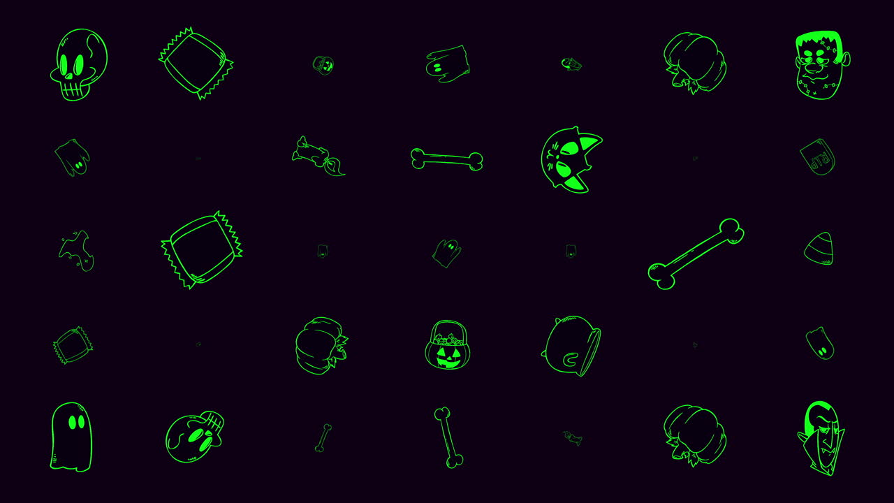 animación de fondo de halloween con calabazas 9