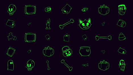 animación de fondo de halloween con calabazas 9