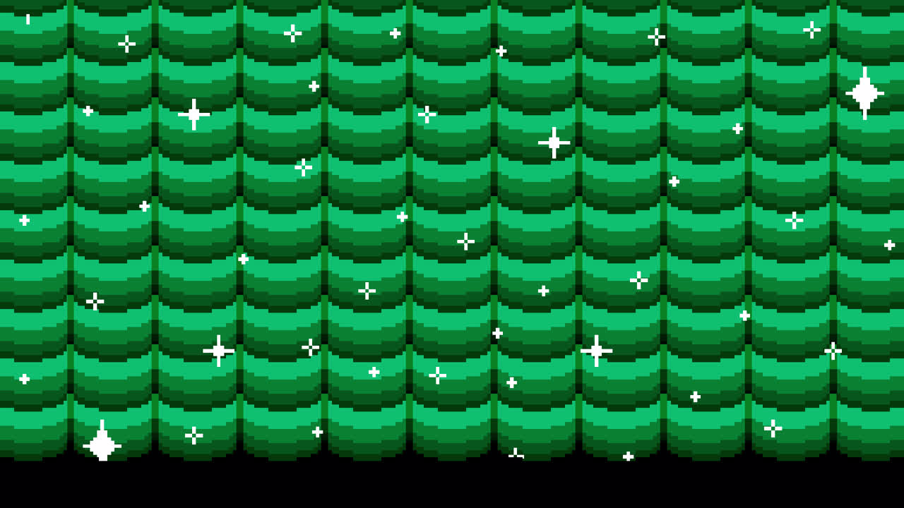 Green Pixel Art Pattern with Sparkles