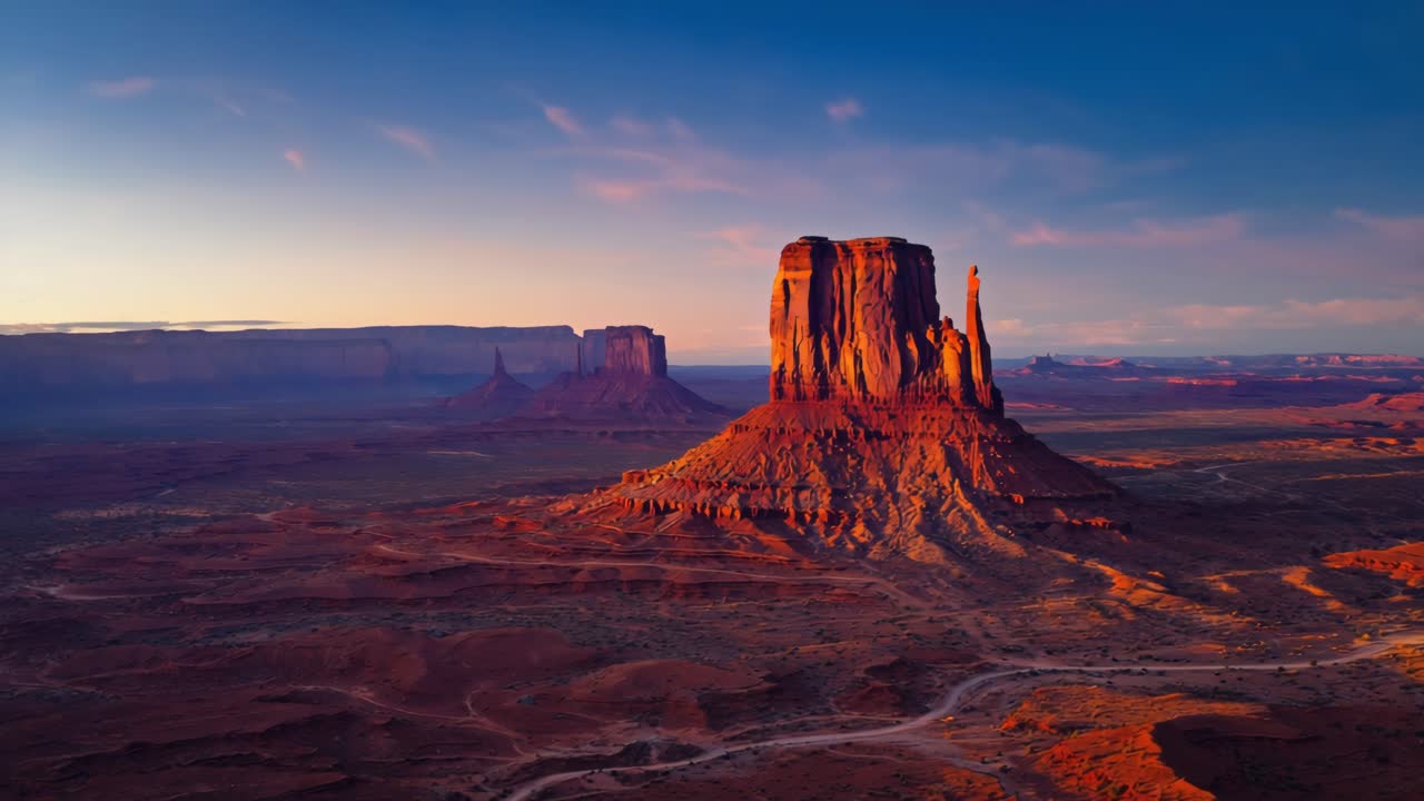 Monument Valley Desert Landscape at Golden Hour