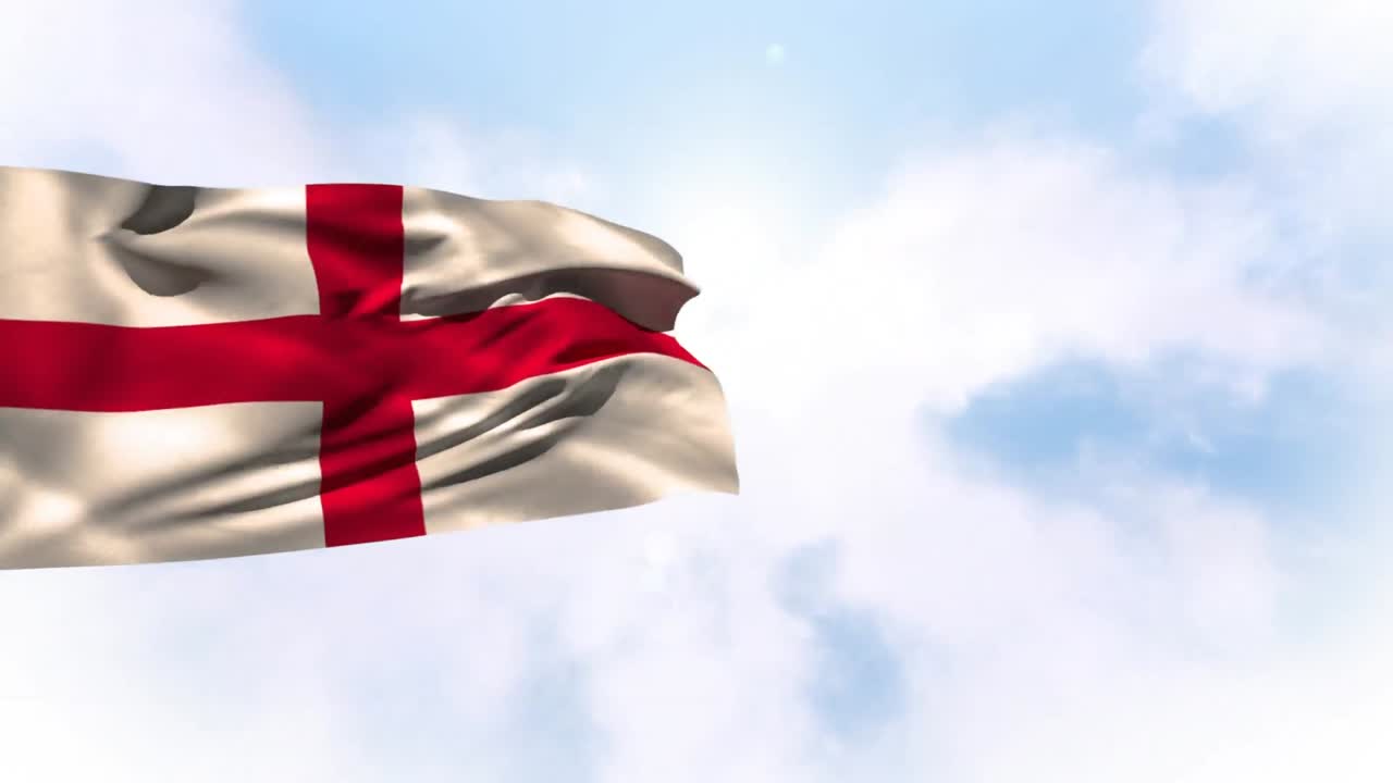 바람에 펄럭이는 영국 국기