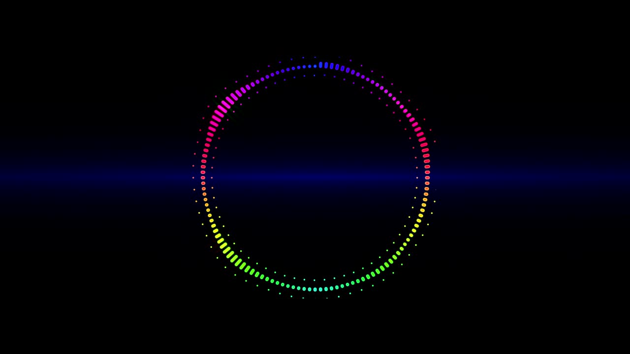4k 서클 오디오 이라이저 배경은 플레어 라이트 플래시 무작위 음악 컨트롤 레벨 다채롭고 루프 할 수 있으며 모션 그래픽 및 배경 애니메이션을 제공합니다.