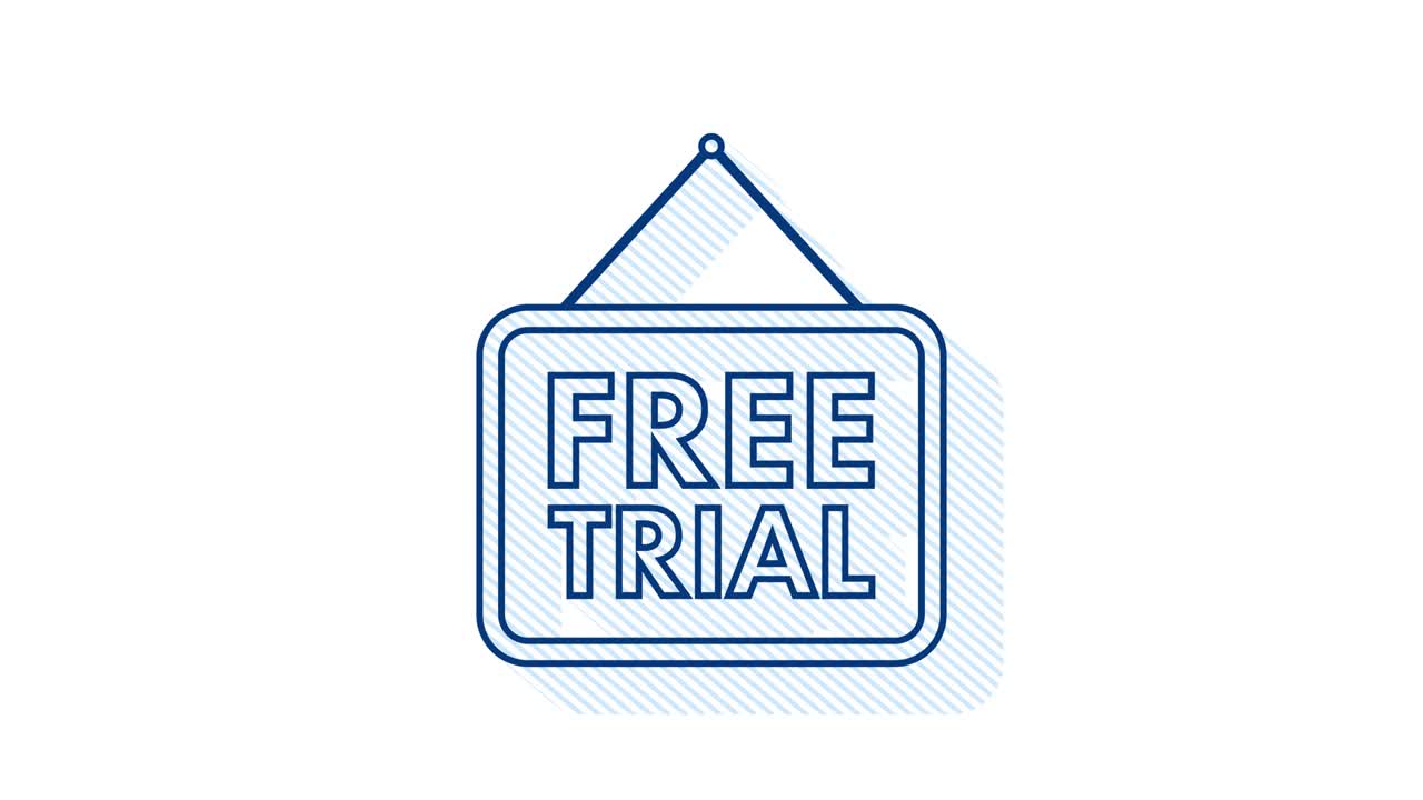 banner plano de prueba gratuito. publicidad de productos. diseño web. símbolo, signo. gráfico de movimiento