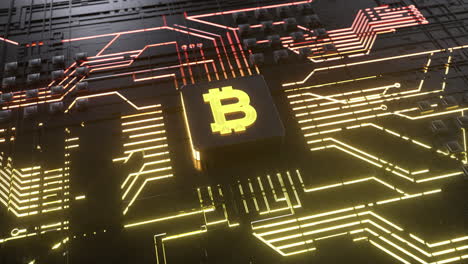 bitcoin on circuit board