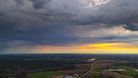 rural landscape against overcast sky - timelapse