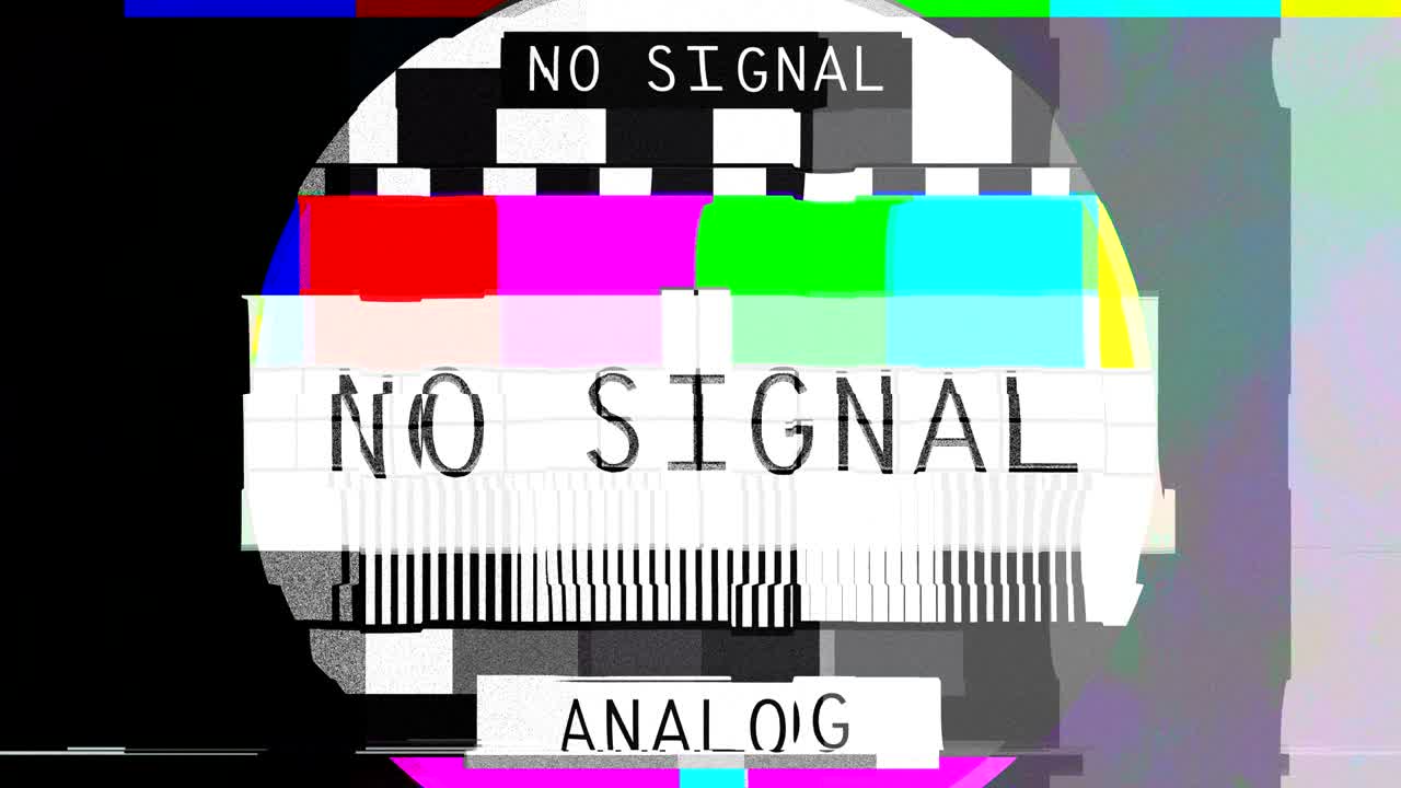 박이는 오류 전송, 왜곡된 컬러 바 패턴, 신호가 없습니다.