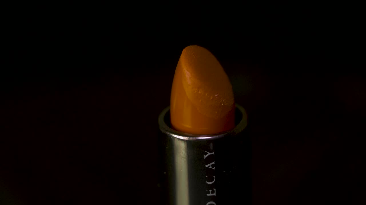 Close-up of an orange lipstick