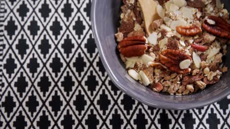 bowl of breakfast cereals with spoon 4k