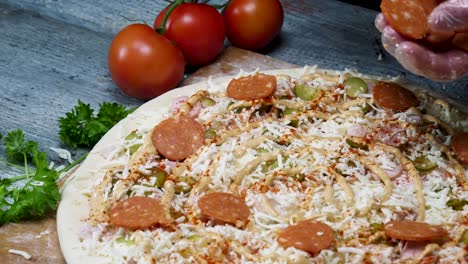 haciendo una deliciosa pizza