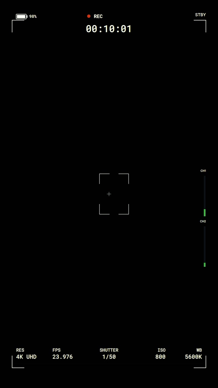 Digital Camera Viewfinder Interface Overlay with Recording Timer
