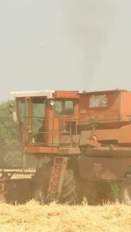 cosechadora combinada trabajando en un campo de trigo