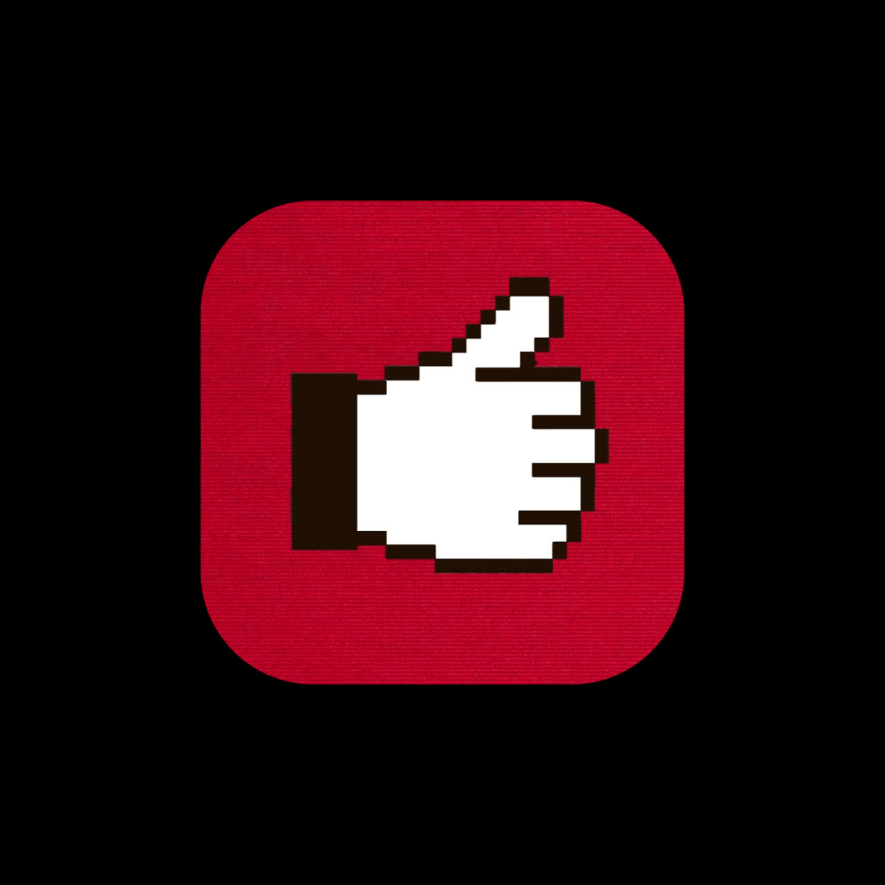 Pixelated Thumbs Up Icon Clicked by Cursor with Glitch Effect