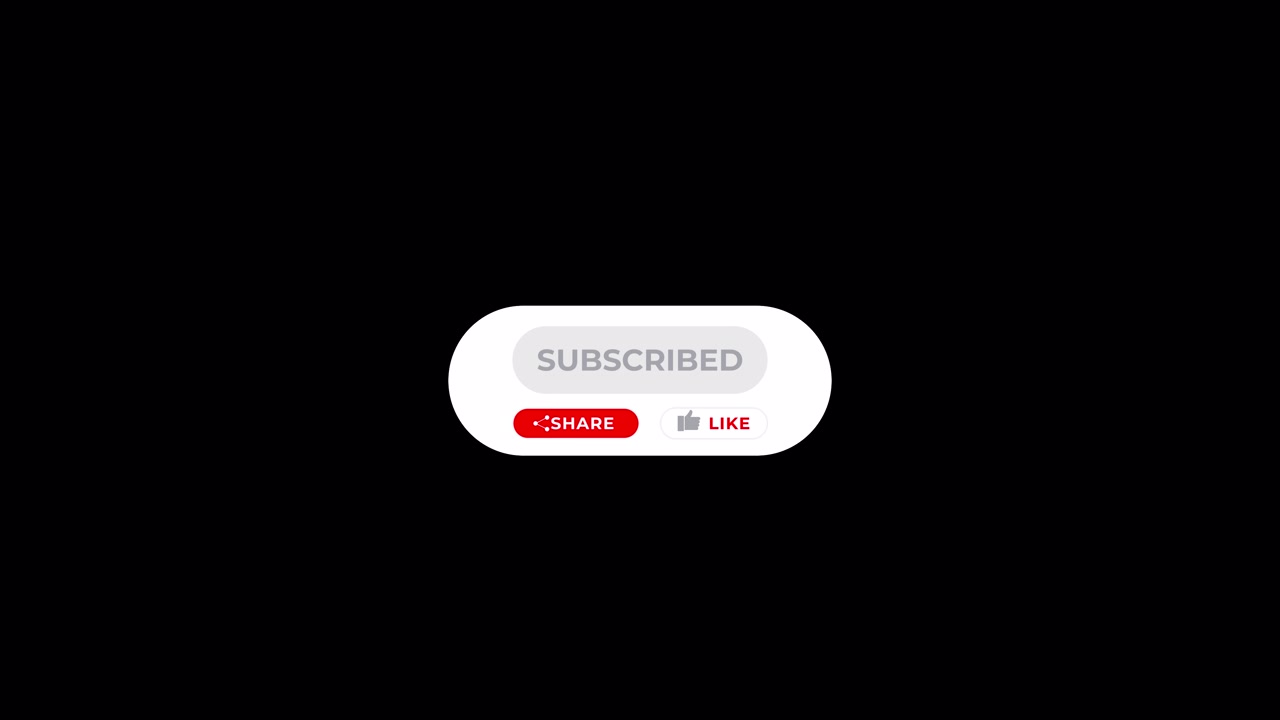 Animated YouTube Subscribe Button with Bell, Share, and Like Clicks