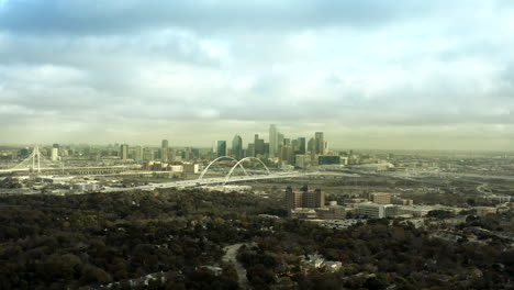 drone view of downtown dallas, texas