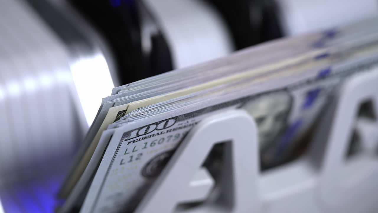 Máquina contadora de dólares. Máquina contadora de billetes para efectivo.