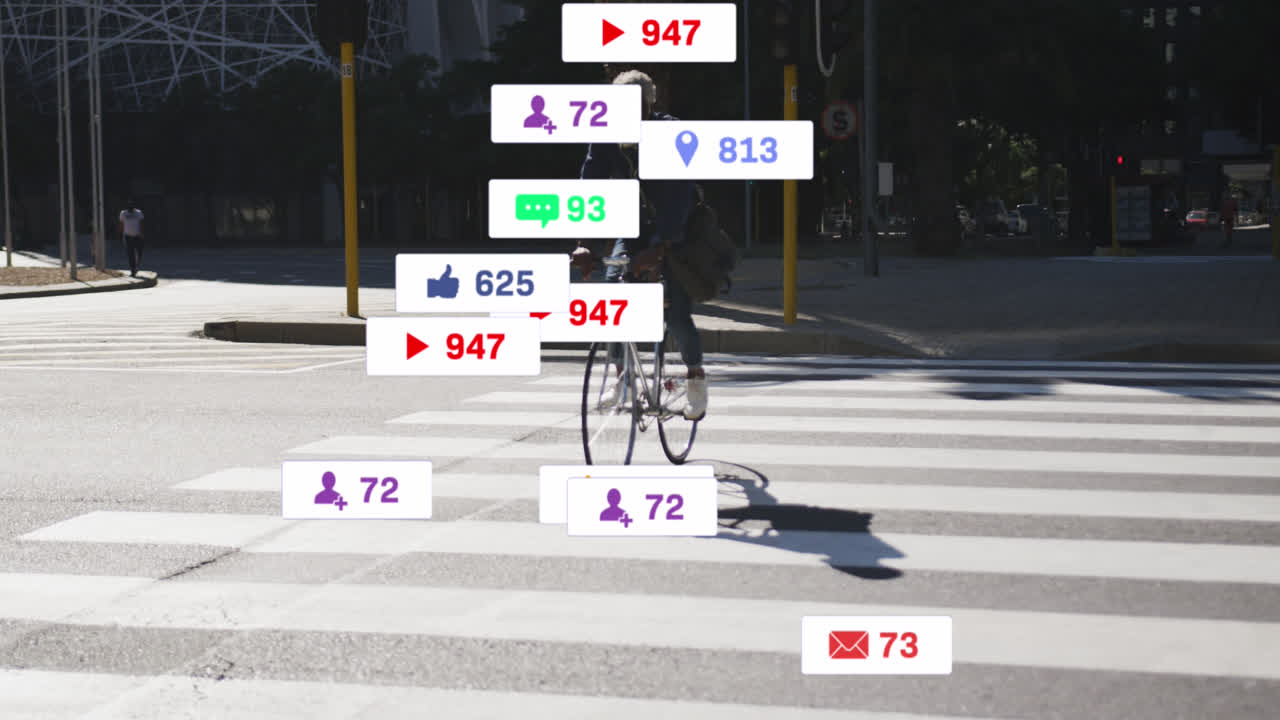 시니어 아프리카계 미국인 남성 사이클링에 대한 미디어 아이콘의 애니메이션