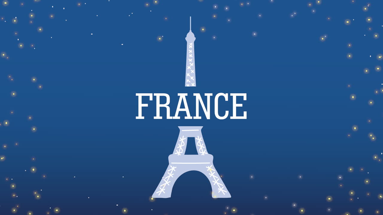 프랑스 바스의 날 축하 에펠탑에 글자
