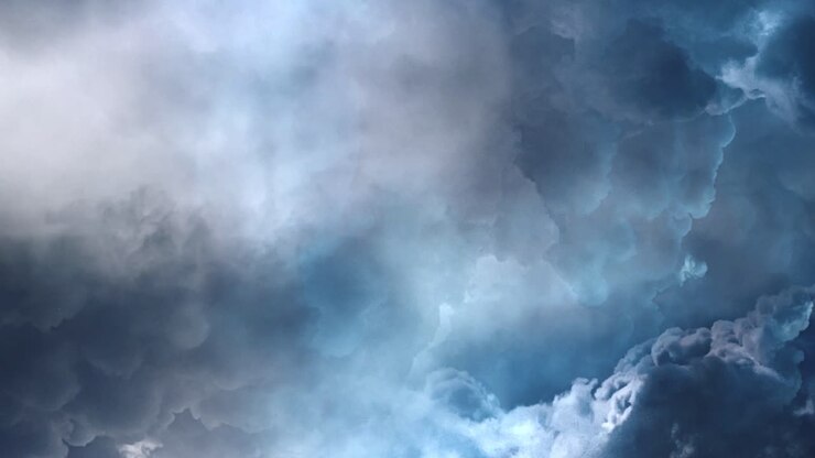 thunderstorm, lightning strike among dark clouds moving in the sky