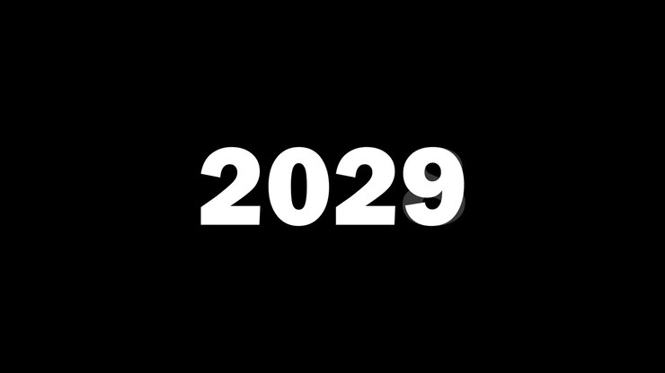Animazione digitale cronologica di transizione annuale che conta dal 2000 al 2029, mostrando una cronologia del progresso storico