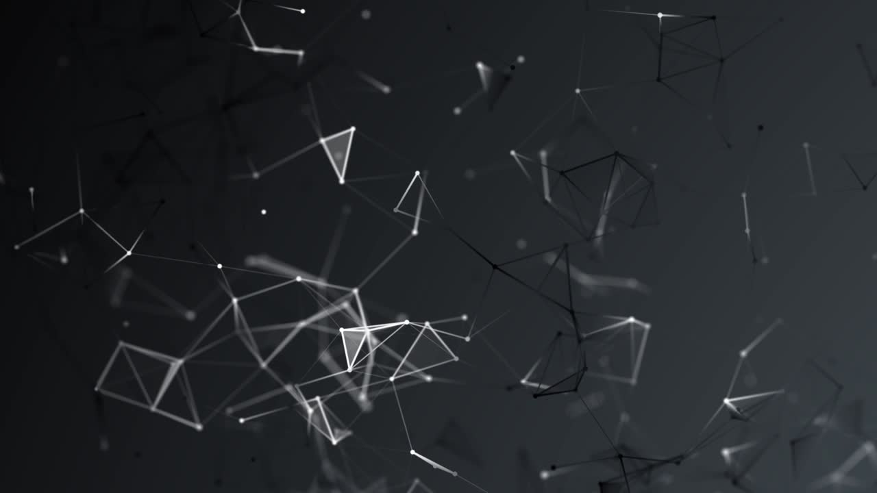 conexión digital abstracta puntos y líneas en movimiento. fondo tecnológico. estructura de conexión de red. efecto plexo. bucle sin costuras 3d. 4k