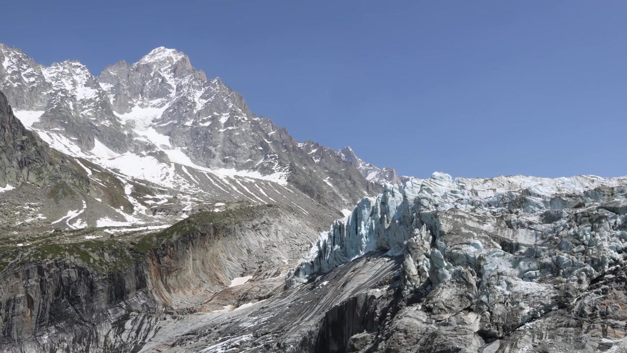Panorama lodowca w Alpach Francuskich, Lodowiec Argentière.