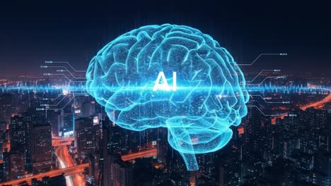 exploring the intersection of artificial intelligence and urban landscapes: a futuristic visualization of ai's impact on society and technology